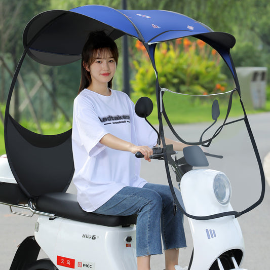 Universal Waterproof Electric Scooter Rain Canopy with Sun Protection –  Full Coverage Wind & Rain Shield for E-Bike and Mobility Scooter