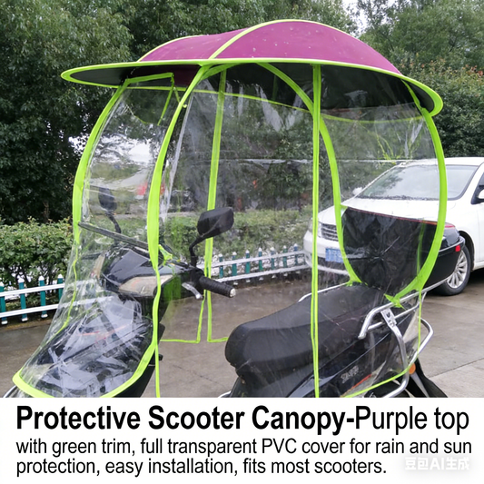 Full-Coverage Windproof Canopy for E-Bikes & Mopeds